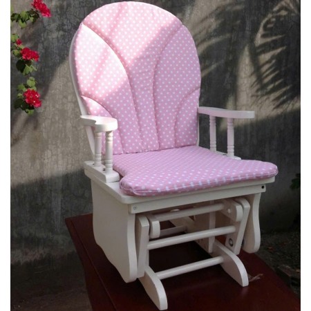 Ghế Lắc Trẻ Em : Ghế Màu Hồng + Nệm Caro Hồng